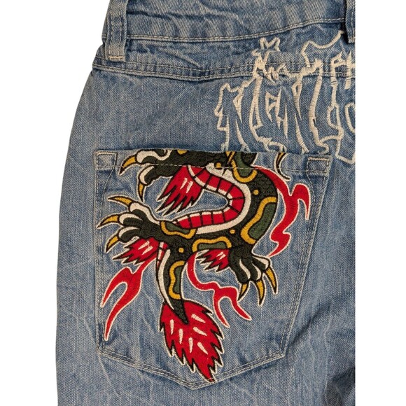 Ninth Hall Ambush Jeans Mens 30 Embroidered Dragon Denim Y2K Relaxed Streetwear - Picture 4 of 10